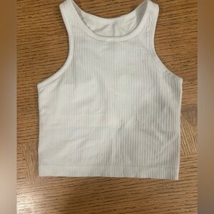 Lululemon White Ribbed Tank Top